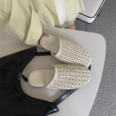 In the Summer of 2025, the New Woven Breathable One-pedal Muqin Birken Shoes Wear Flat-bottomed Bag Head and Half Slippers