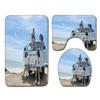 Beach View Bathroom Floor Mat Three-Piece Toilet Carpet Toilet Mat Set Door Mat Bathroom Non-Slip Mat