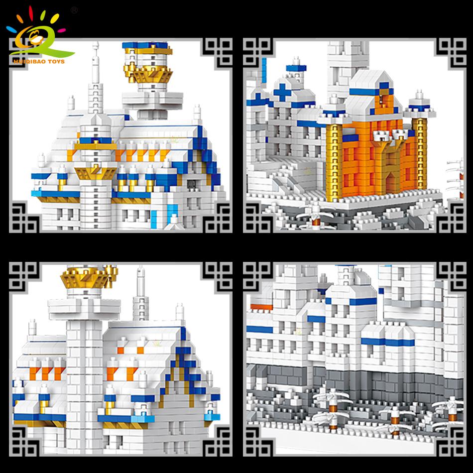 3000pcs Swan Stone Castle Micro Building Blocks Architecture Model Mini Diamond Bricks Kids Toys