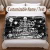 Space Cosmic Theme Soft Blanket Personalized Custom Name Text Print Warm Blanket Home Sofa Bedroom Decor