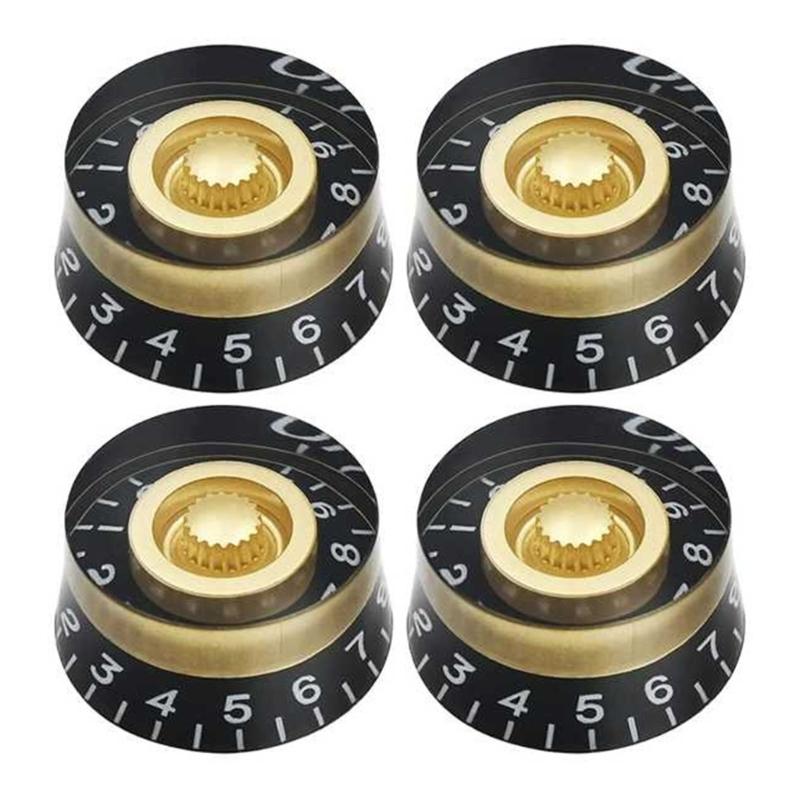 4Pcs Electric Guitar Volumes Tone Knob Potentiometer Caps Acrylic Speed Volumes Tone Control Knob Guitar Accessories