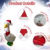 Christmas Porch Goose Outfits Santa Hat with Scarf Festive Costume Yard Goose Statue Clothes for 23" Goose Statue Patio Lawn Garden Decoration
