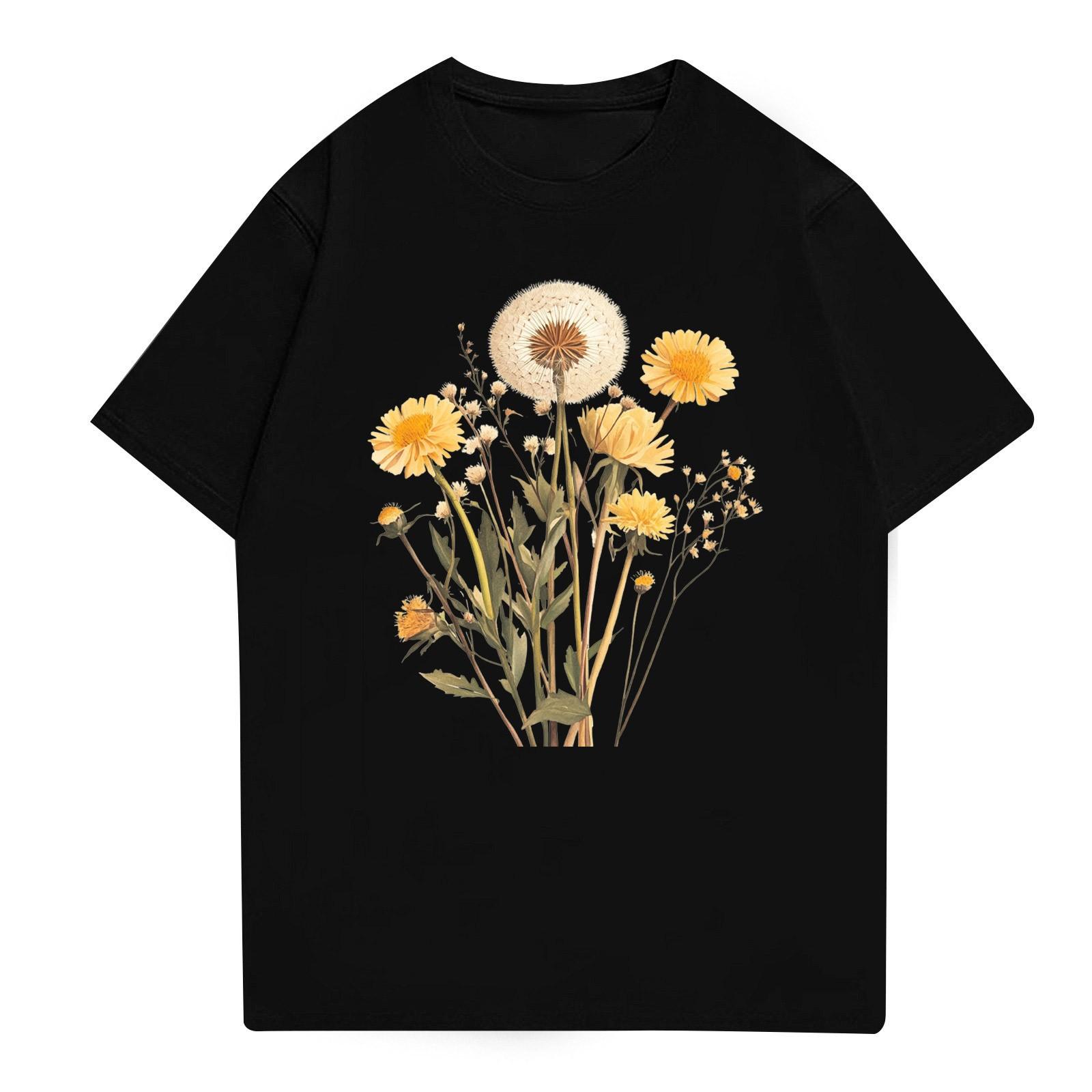 

Женская мода повседневная футболка с круглым вырезом и короткими рукавами, топ, футболка, топ M чёрный