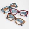 Leopard Print Flat Glasses Creative Large Frame Glasses Cat's Eye Decorative Glasses