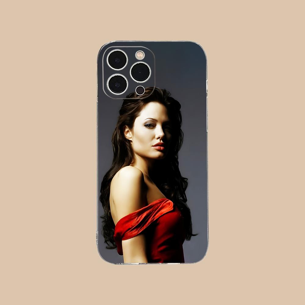 Angel Jolie Mobile Cell Phone Case for iPhone 17 16 15 14 13 12 11 X XR XS Air Pro Max Plus Mini Clear Colorful Cover Luxury