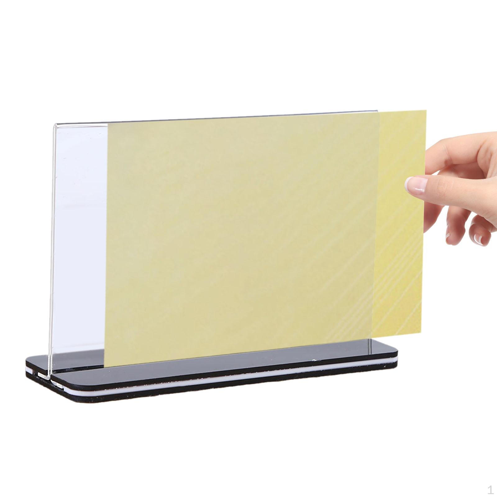 Acrylic Sign Holder Table Stand Horizontal Transparent Double Sided Display Desktop
