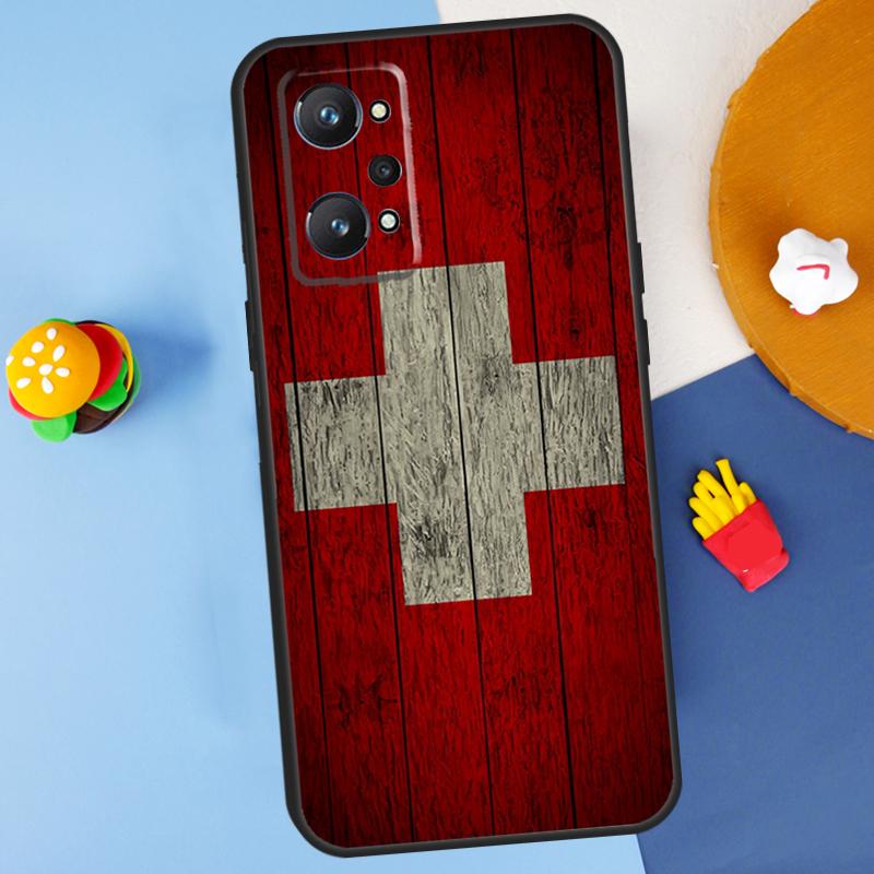 

Switzerland Swiss Flag For Realme GT 6 6T 5 GT7 Pro C61 C75 C55 C51 C21Y C25S C67 C53 13 12 10 11 14 Pro Plus Case Realme C53