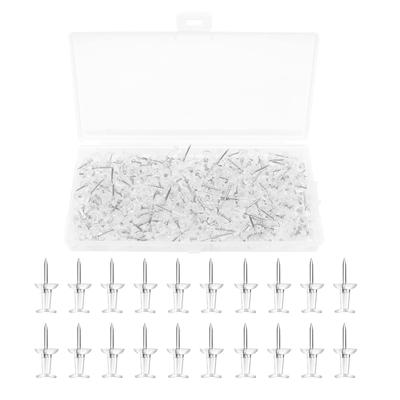 SHULLIN Transparent Plastic with Storage for Office Bulletin Decorative Document Organization 200-Pack Pushpins, Chess-Shaped Pushpins, Fasteners,