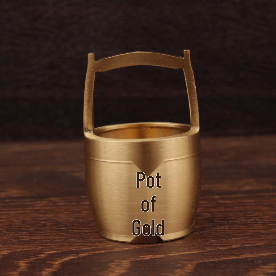 Gold Sand Alloy Ingot Basin Ornament for Wealth Attraction & Home Gifts