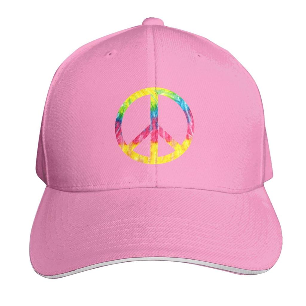 TieDye Peace Sign Hippie Bohemian Festival Symbol Baseball Cap Fishing Hat Big Size Hat Sailor Cap for Unisex Hats Unisex Womens