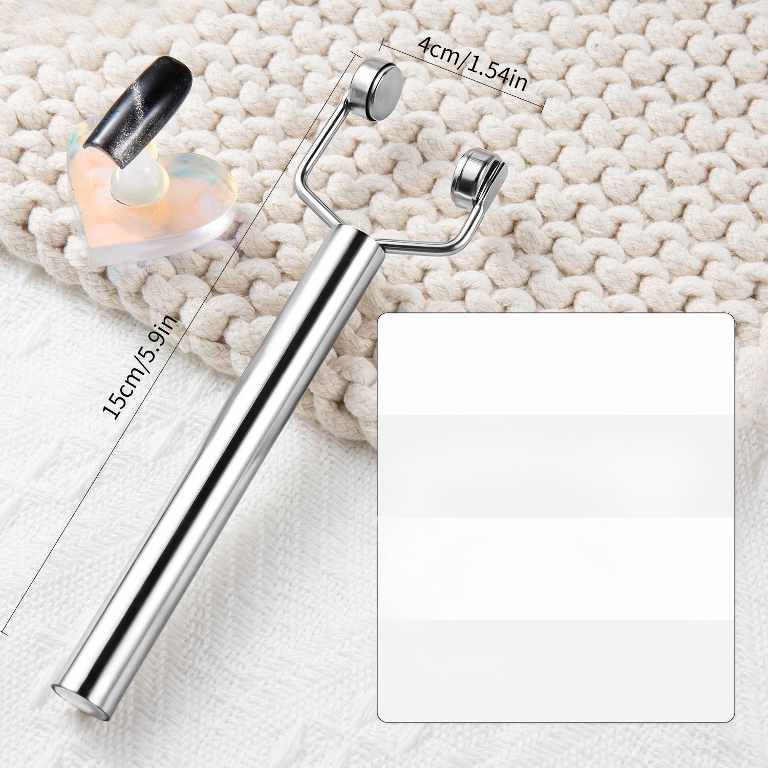 

Y-образный маникюрный магнит кошачий глаз, двухсторонний сильный магнит для поглощения клея для ногтей кошачий глаз, большой инструмент для маникюра из камня, поглощающего железо серебряный