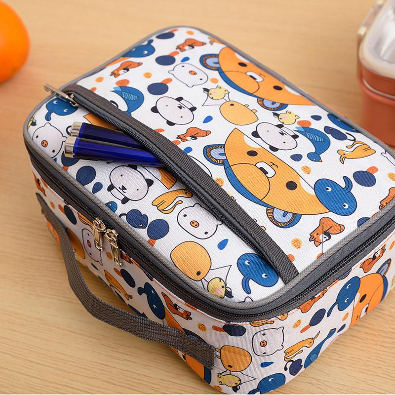 Dinosaur Pattern Lunch Box With Lightweight Anti Microbial Oxford Fabric For Elementary Students