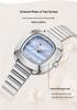 OFNS Women's Fashionable Lightweight Waterproof Quartz Watch with Small Leather Strap and Square Dial