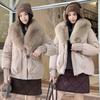 Veste d'hiver épaisse en coton avec grand col en fourrure pour femme, manteau ample type pain, manteau en coton pour femme, vêtements d'extérieur d'hiver