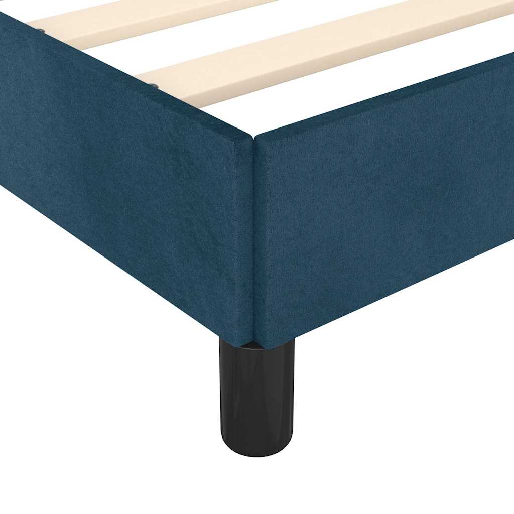 Bed Frame without Mattress Dark Blue 120 x 190 cm Velvet