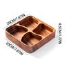 Wood Snack Bowl Natural Smooth Safe Organizer 4 Grid Wood Snack Bowl with Dividers for Friends Men Women Nuts Dried Fruit Home