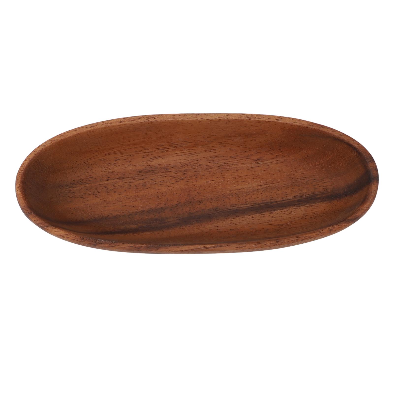 

Wooden Salad Bowl Multipurpose Large Capacity Wooden Boat Shaped Bowl for Food Bread Fruits Snack Dessert 22x8.5x4.5cm L