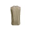 Under Armour Rush Series Energy Reflective Logo Solid Crew Neck Sleeveless Top Men Tops Beige 1366139-037