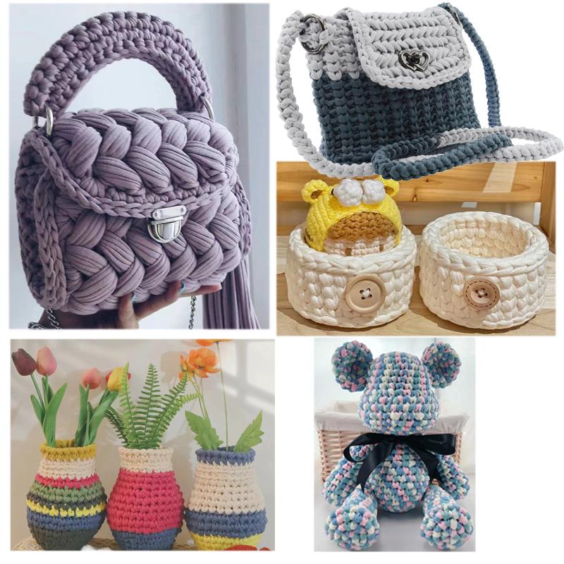 Crochet Yarn Soft & DurableT-Shirt Yarn for DIY Crochet Crafts Bags, Cushions, Dolls & Home Decor Projects