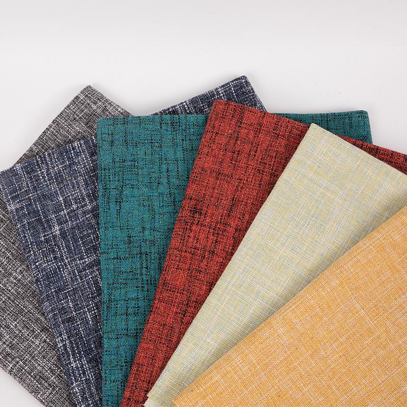 Polyester Cotton Yarn-Dyed Solid Color Linen-Like Fabric Sofa Towel & Tablecloth