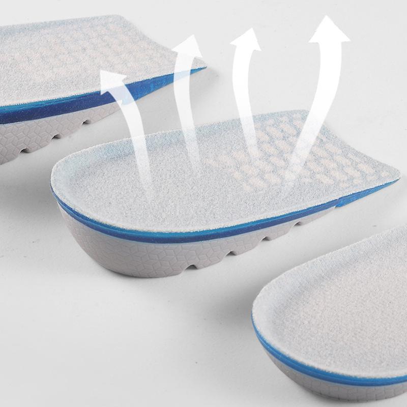 Three-Color Silicone Height-Increasing Insoles: Non-Slip, Elastic, Wear-Resistant, Shock-Absorbing Honeycomb Heel Pads