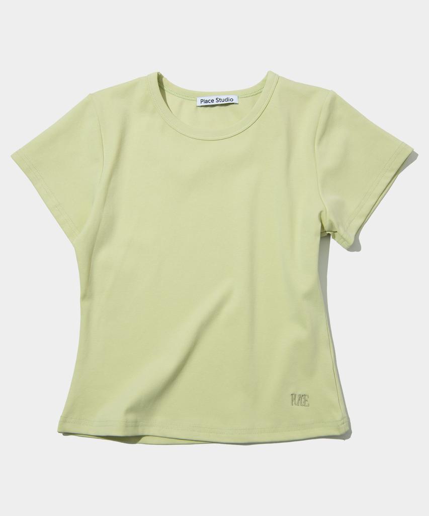 PLACE STUDIO Simple Basic Slim Fit Semi-Crop Cotton Short Sleeve Tee _10 Colors