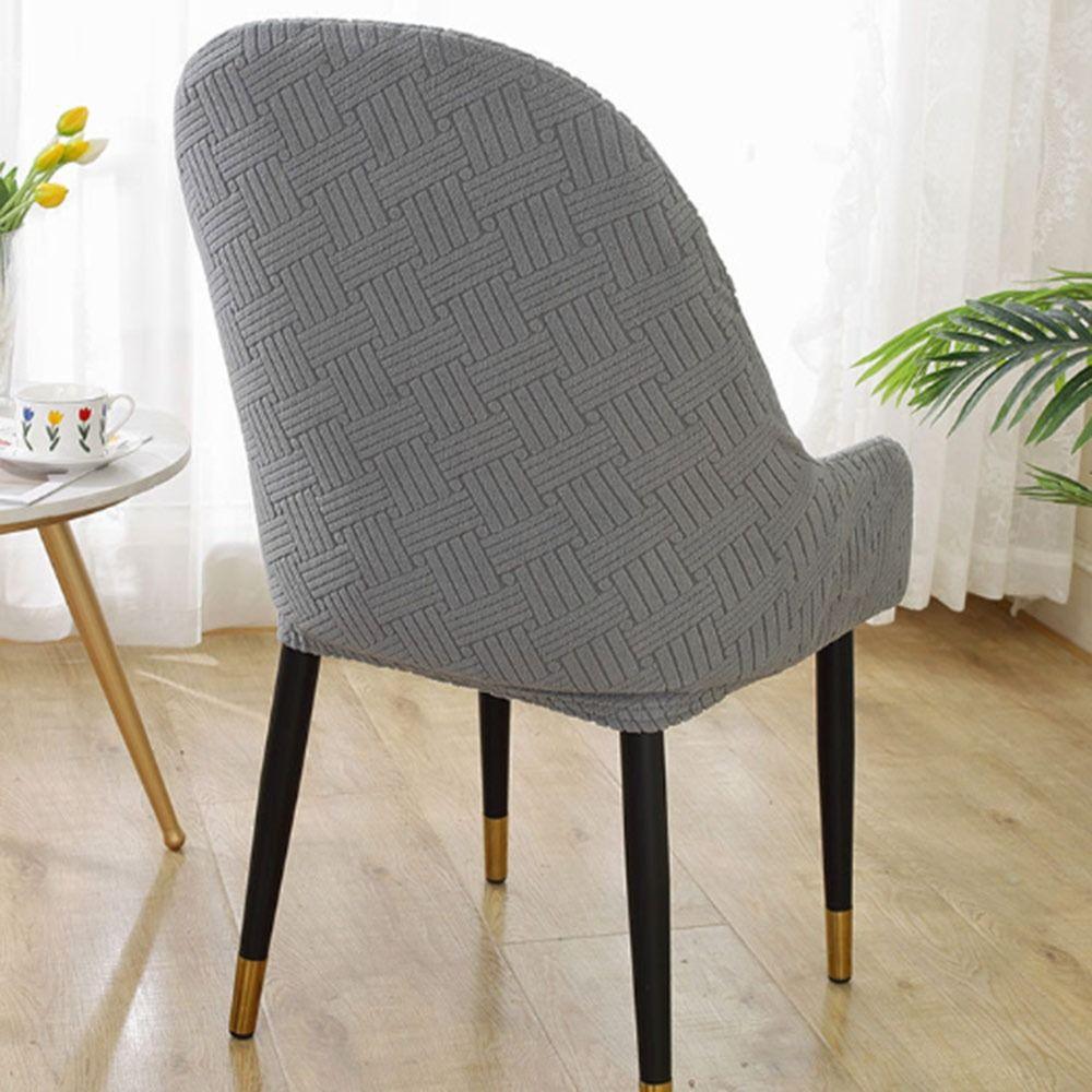 High-elastic Dining Chair Cover Curved Stool Slipcover Integrated Seat Cover  for Home Decoration