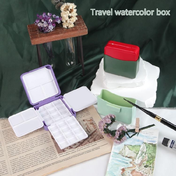 Empty Watercolor Palette, Watercolor Tins Box Palette Paint Case with Empty Pans, Paint Tray Palette Box for Watercolor