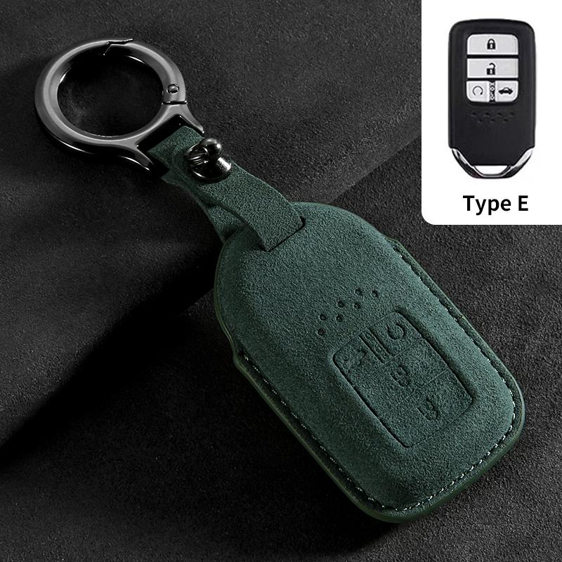 Suede Car Key Case Cover Shell Fob For For Honda Fit Lucky Vezel City Civic Jazz Brv Br-V Hrv Hr-V Freed Car Smart Key Bag