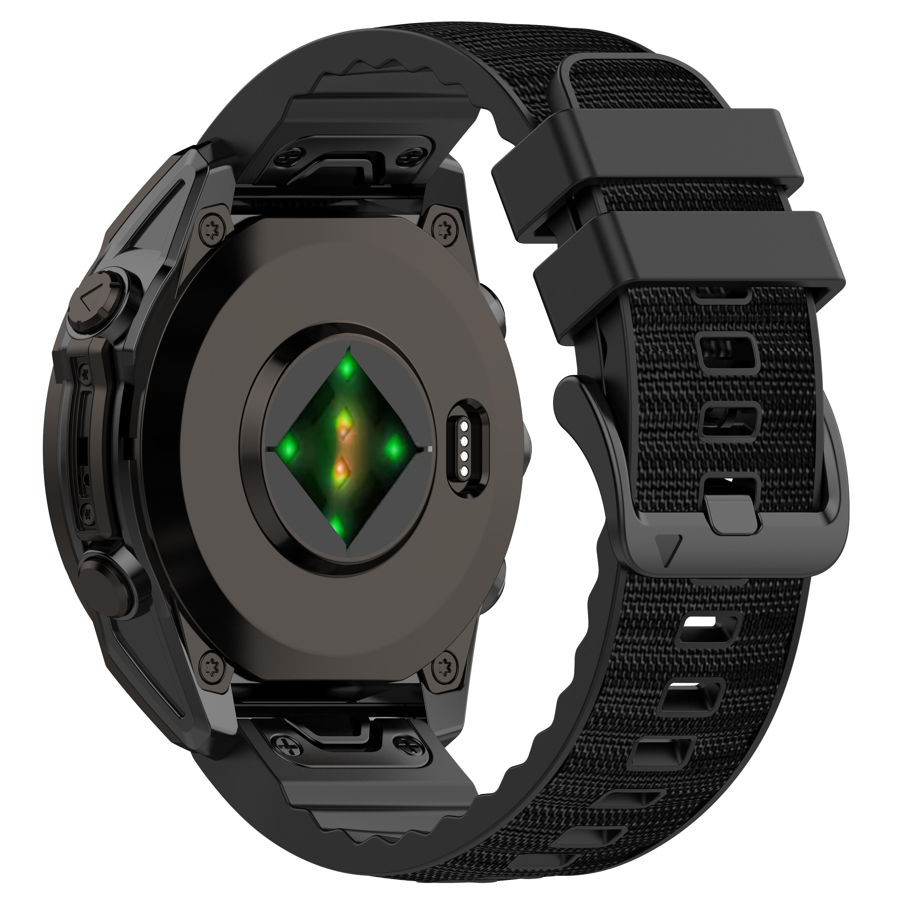 

Быстросъемный нейлоновый силиконовый ремешок 22 мм/26 мм для Garmin Quatix 8/Fenix 8 Pro 47 мм 51 мм/6 6X 7 7X Solar 5X/Epix/Tactix Браслет QuickFit 22mm чёрный
