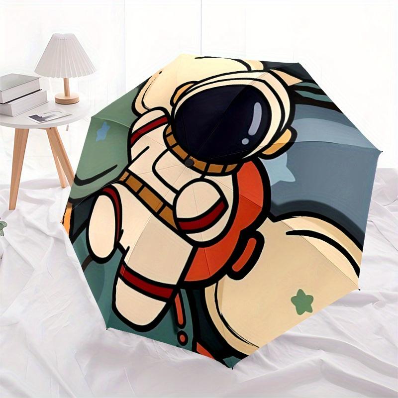 1pc Astronaut Space Automatic Folding Umbrella - Lightweight, Retractable Design with 8-Rib Durability, Perfect for Outdoor Adventures, Fash