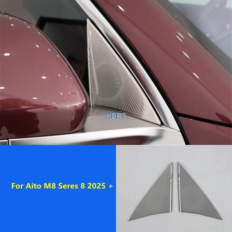 Fit For Aito M8 Seres 8 2025 + Car Styling Rear View Mirror Front Side Triangle A Pillar Horn Cover Accessories Exterior Sticker