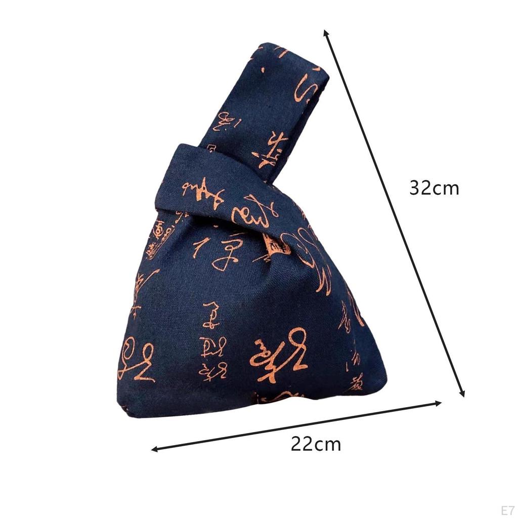 Chinese Calligraphy Pattern Knot Bag Casual Portable Purse for Business Events