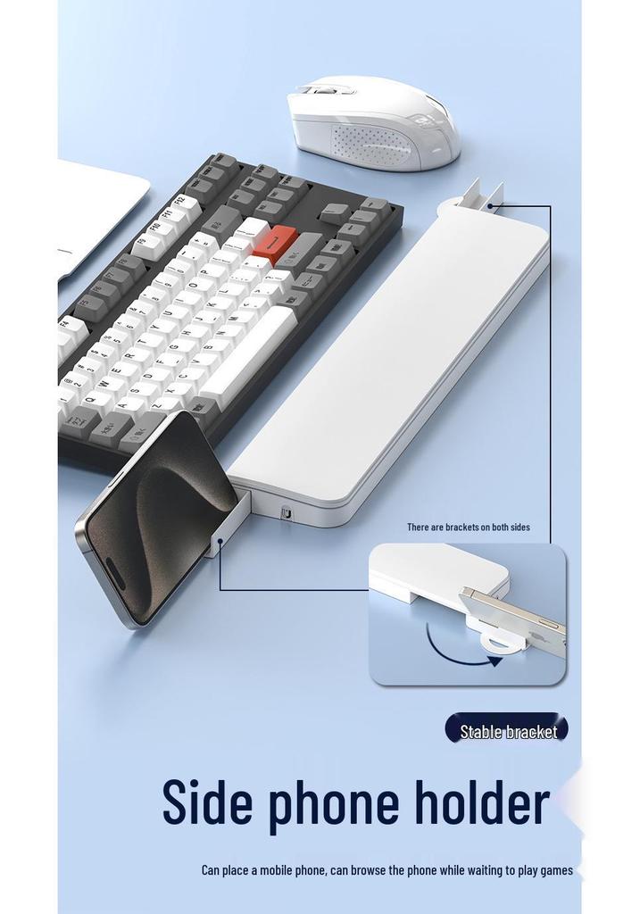 QS22 Multifunctional Cleaning Brush & Leather Wrist Rest for Office Keyboards