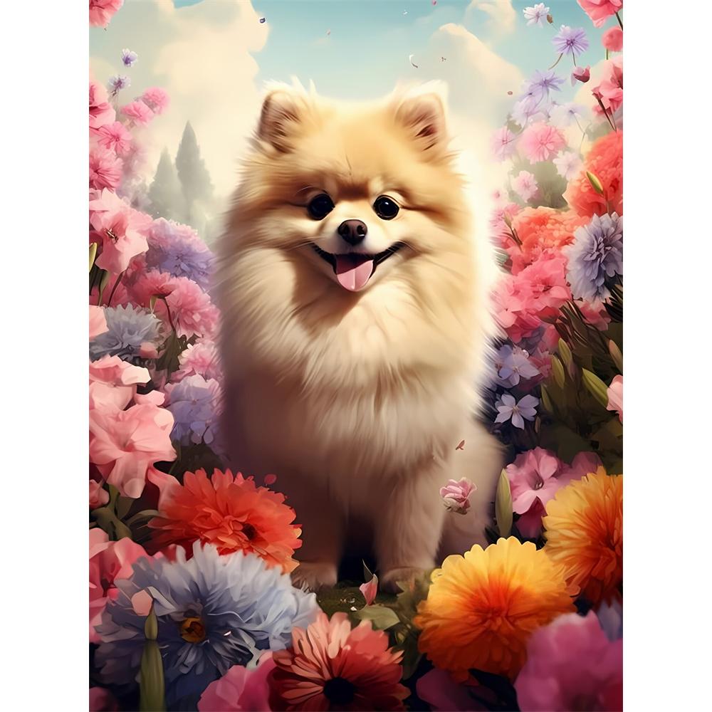 Pomeranian Cartoon Dog Animal Diamond Painting Cross Stitch Kit Pixel Mosaic Embroidery Home Decor 5D DIY Art Drawing Hanging