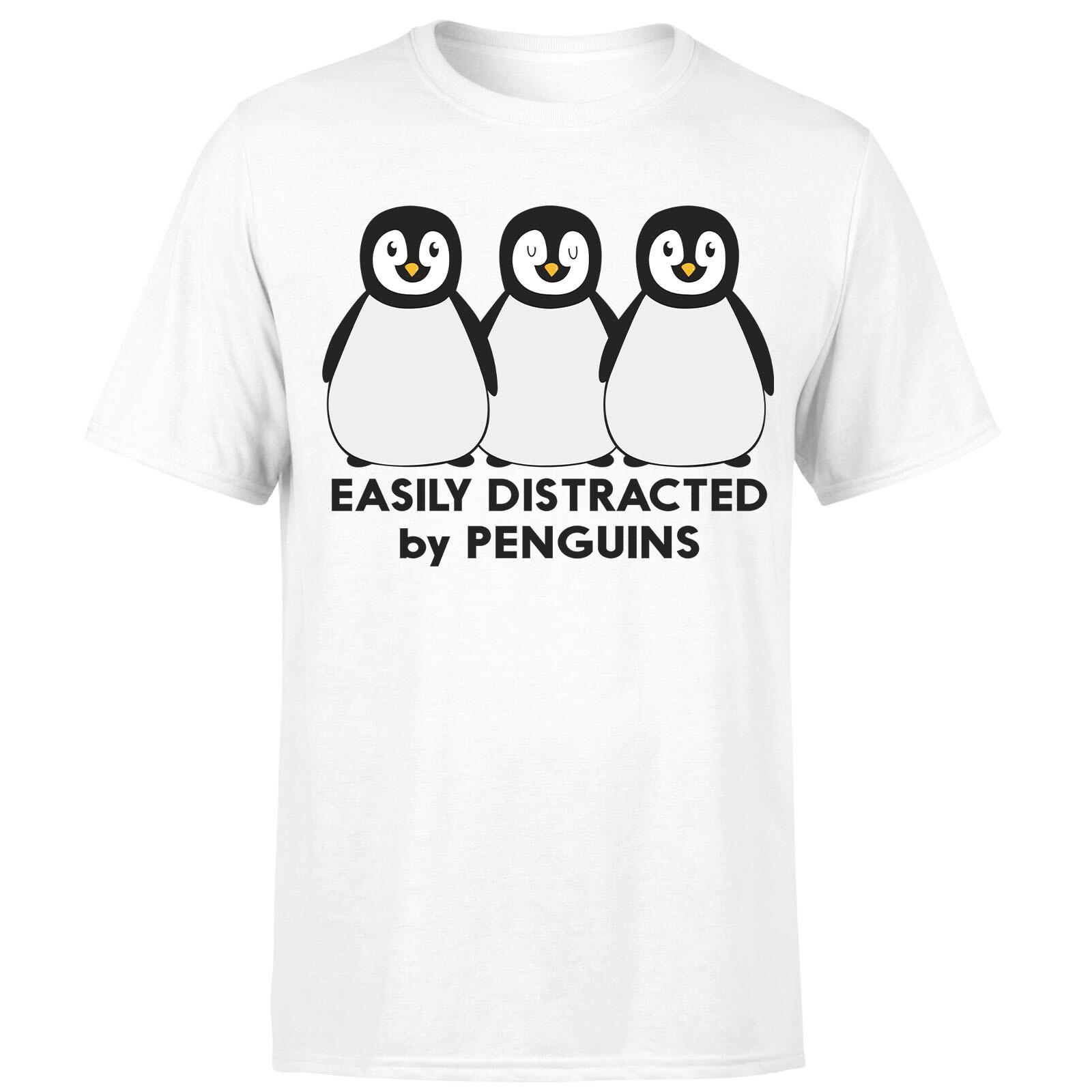 Easily Distracted By Penguins Unisex T Shirt Funny Animal Lovers Tee S