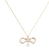 Bow Pendant With Silver Crystal And Resin Necklace Women Necklace Gold N3125WOMCY-D03S