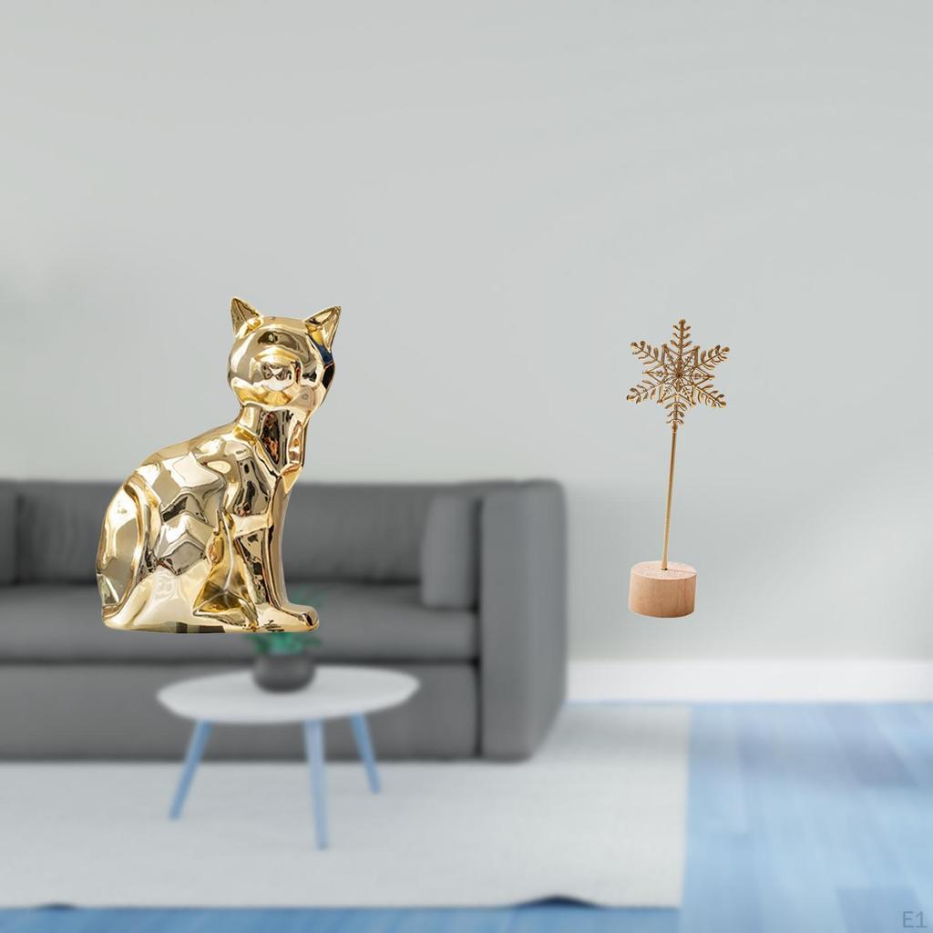 Cat Statue Decorative Figurine Animal Sculpture Art Craft Ornament for Fireplace Table Party Home
