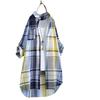 2024 Spring/Autumn Women's Korean Style Plaid Loose Mid-Length Plus Size Long Sleeve Shirt Jacket