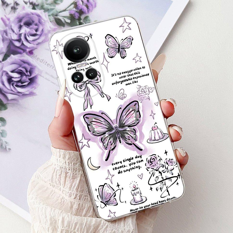 For OPPO Reno10 5G Case CPH2531 Luxury Cat Cartoon Cover Clear Silicone Soft TPU Phone Case For OPPO Reno 10 Reno10 Back Covers