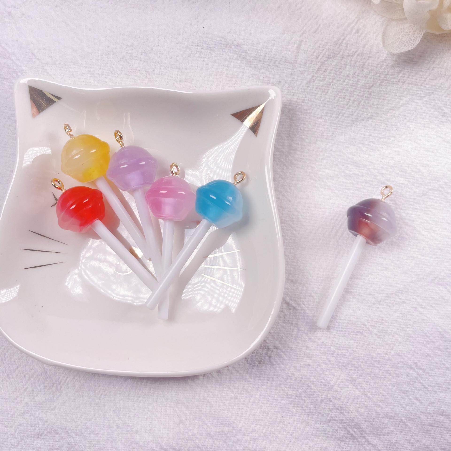 

Подвеска-леденец из градиентной смолы: Милый брелок-шарм ручной работы для DIY-украшений With Hook розовый