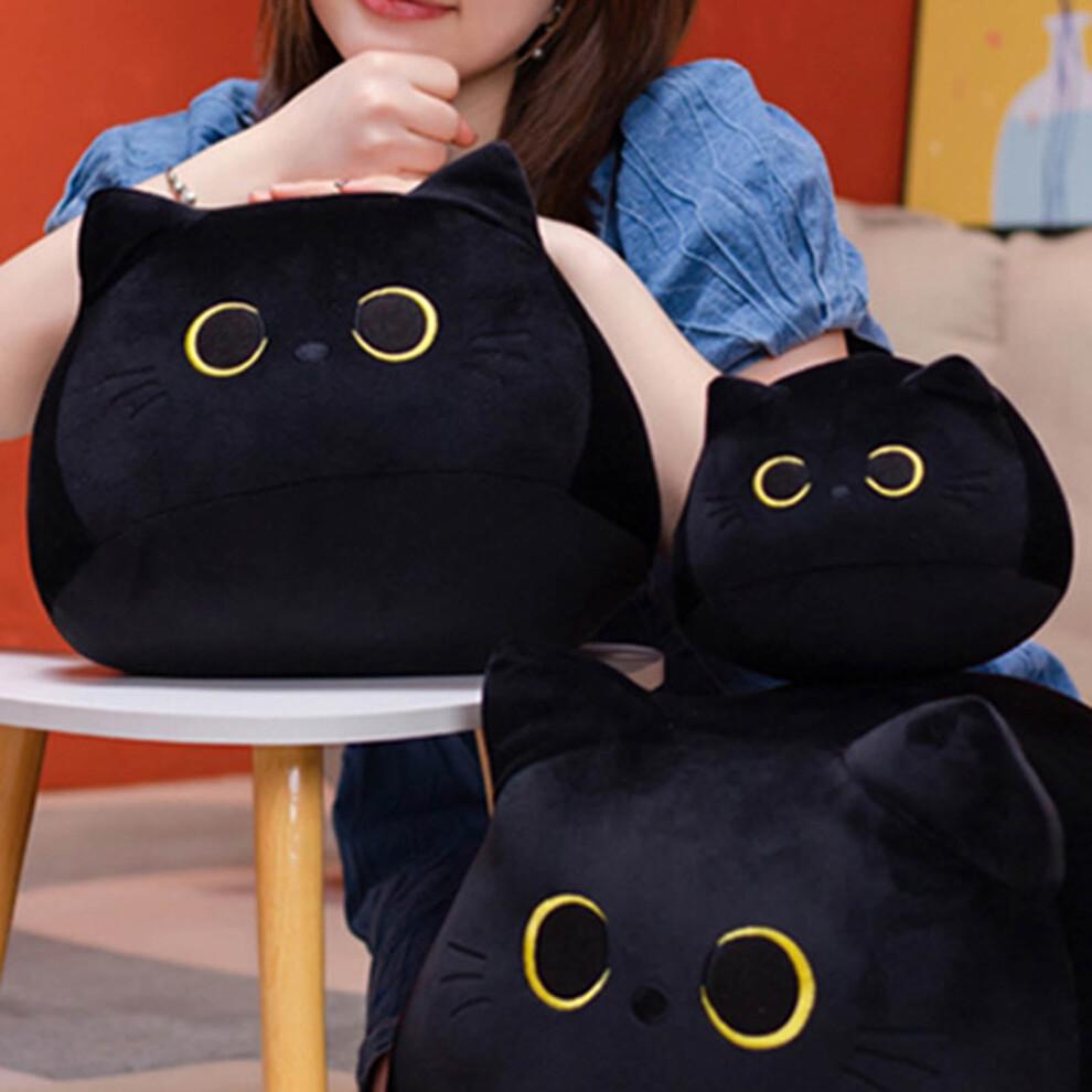 Black Cat Stuffed Doll Companionship Elastic Pillow Cushion for Gift