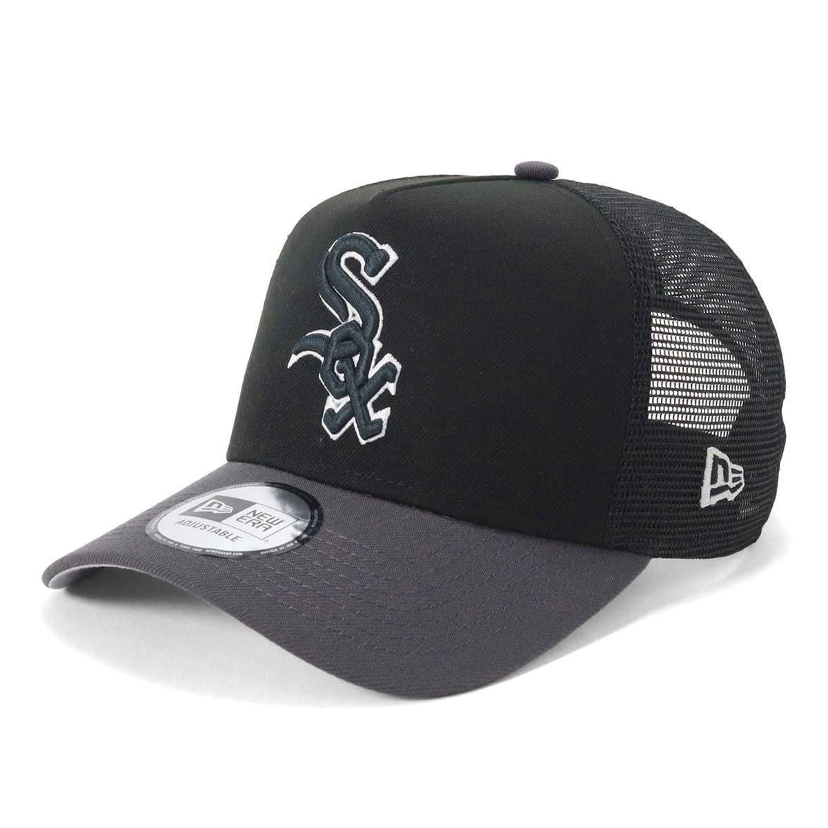 

New Era MLB Mesh ONSPOTZ CWS Free 9Forty Trucker CS Dark Chicago White Sox 9FORTYA-FRAME Cap, Exclusive, Black/Graphite, Shipping, A-Frame 2-Tone