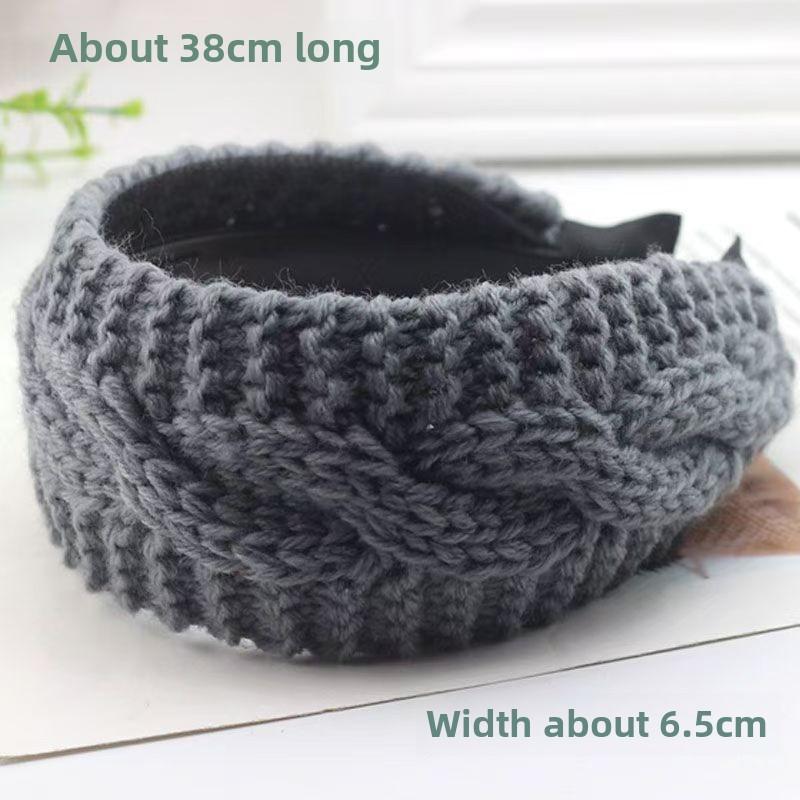 Warm Wide-brimmed Headband  Autumn and Winter Wool Hairpin  Skiing  Covering White Hair  Knitted Hair Accessories  Diademas