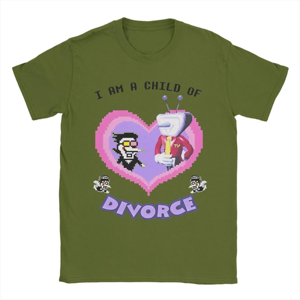Men Women Spamton and Tenna Child of Divorce Deltarune Game T Shirt Pure Cotton Graphic Printing Tee Shirts  Clothing Outfits
