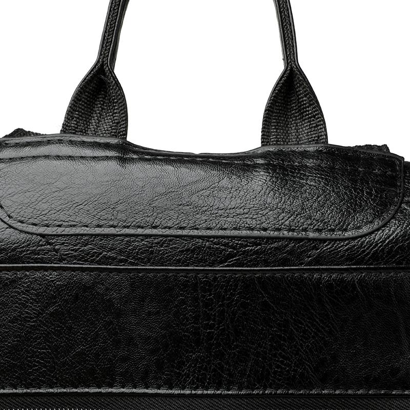 PU Backpack Women's Stitching Backpack Women's Anti-theft Handbag Student Schoolbag