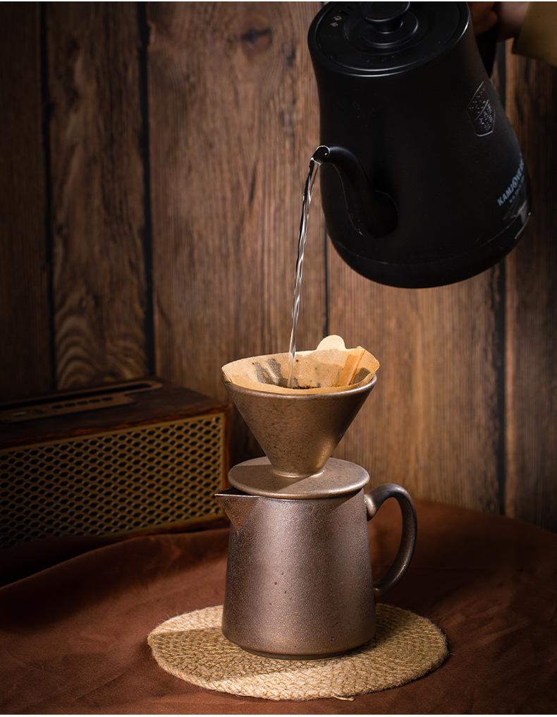 Ceramic Pour-over Coffee Filter Holder Set - American Style Drip Coffee Maker Funnel Tools
