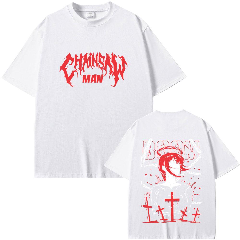 Anime Chainsaw Man Makima Graphic Tshirts Men Women Fashion Vintage Oversized Streetwear Summer Unisex Manga Lovers Fans Gift