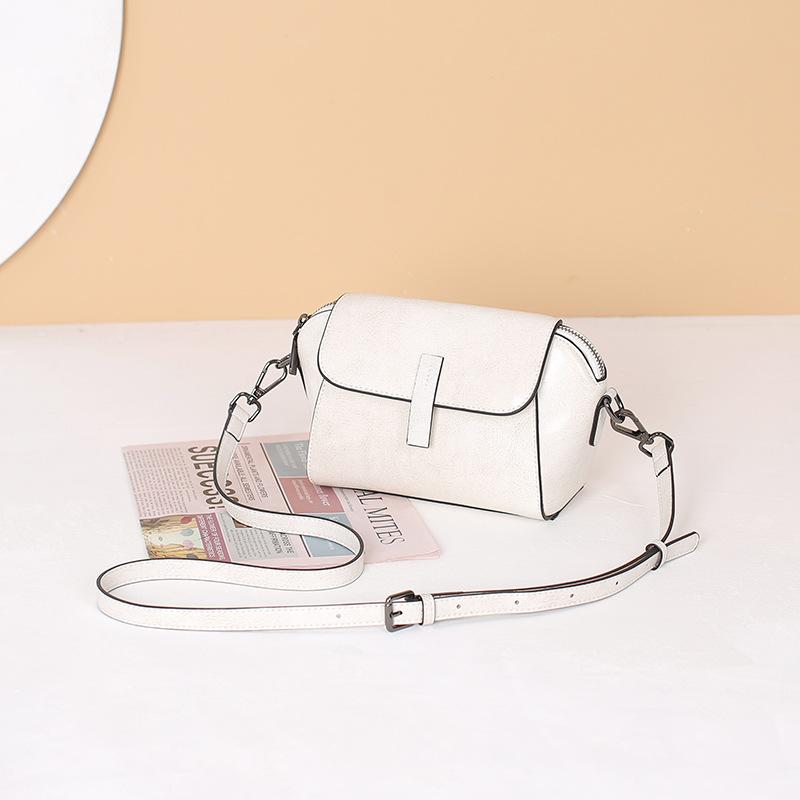 Cowhide crossbody small bag women's new trendy fashion versatile shoulder shell bag niche light luxury leather women's bag