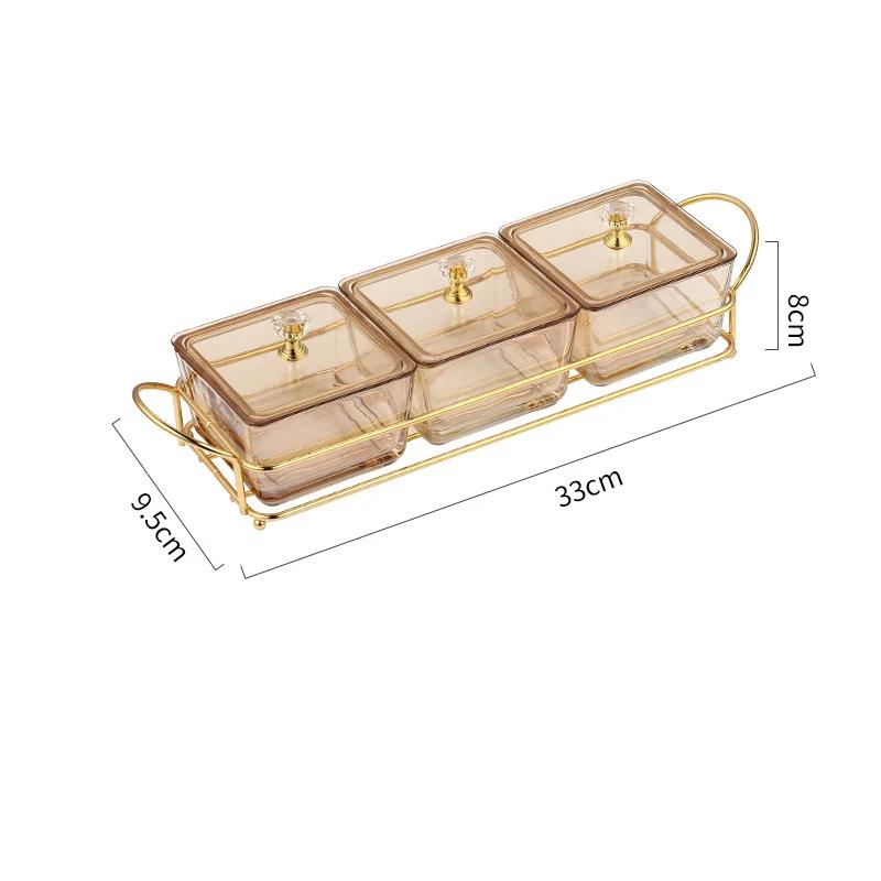 Nordic Fruit Dessert Snacks Bowl Salad Food Nuts Storage Tray With Lid Glasses Dishes Serving Bowl For Party Cake Holder Set